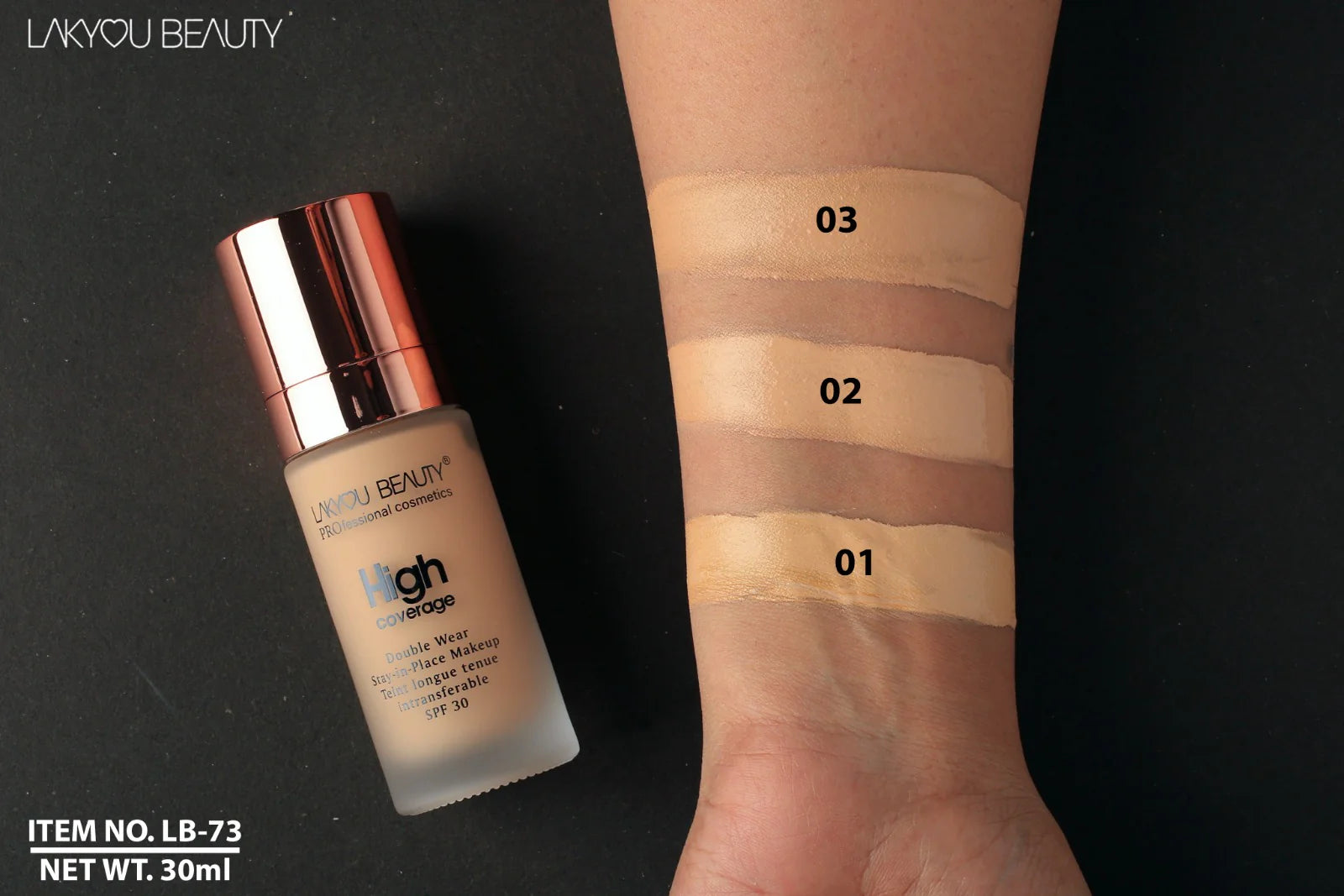Lakyou Beauty High Coverage Foundation - 30ml