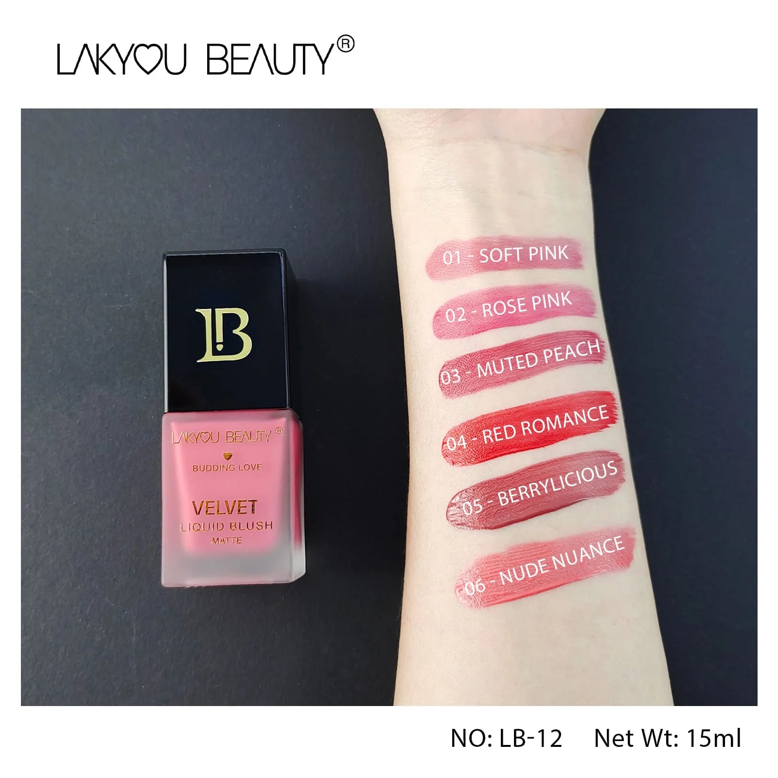 Lakyou Beauty Budding Love Valvet Liquid Matte Blush - 15ml