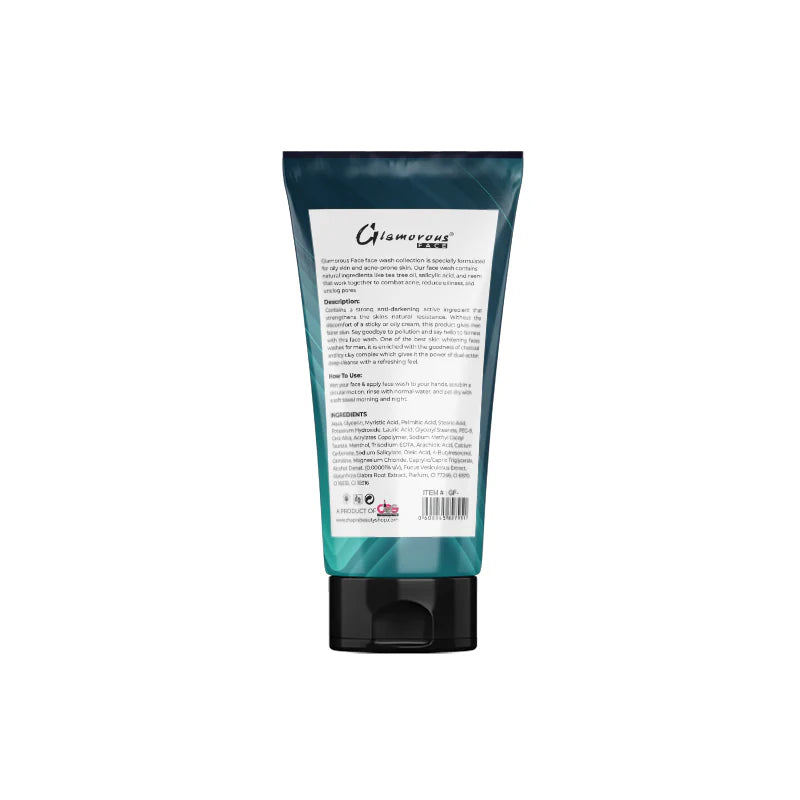 Glamorous Face Men Face Wash Turbo Boost Charcoal 3-in-1